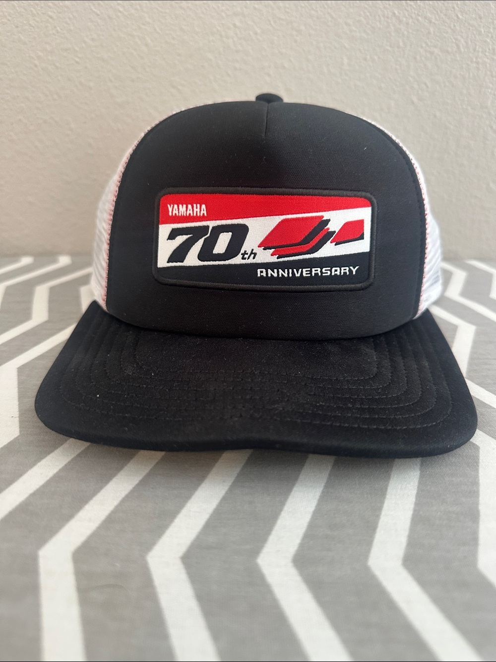 Yamaha Black, Red & White 70th Anniversary Trucker Hat